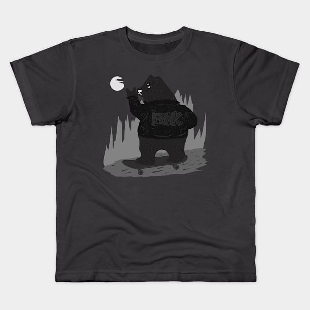 Bad Bear Skater Kids T-Shirt by Bongonation